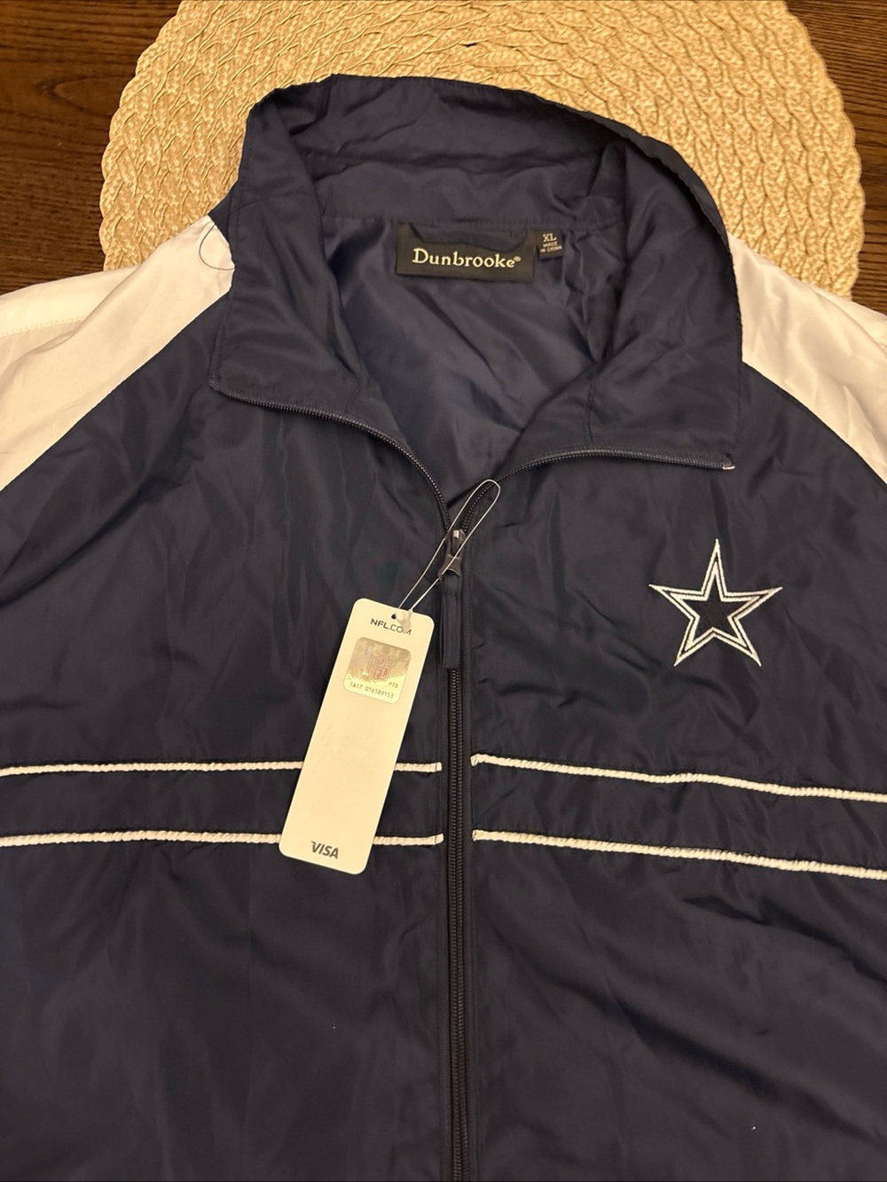 Dunbrooke Navy and White Star Zip-Front Windbreaker Jacket